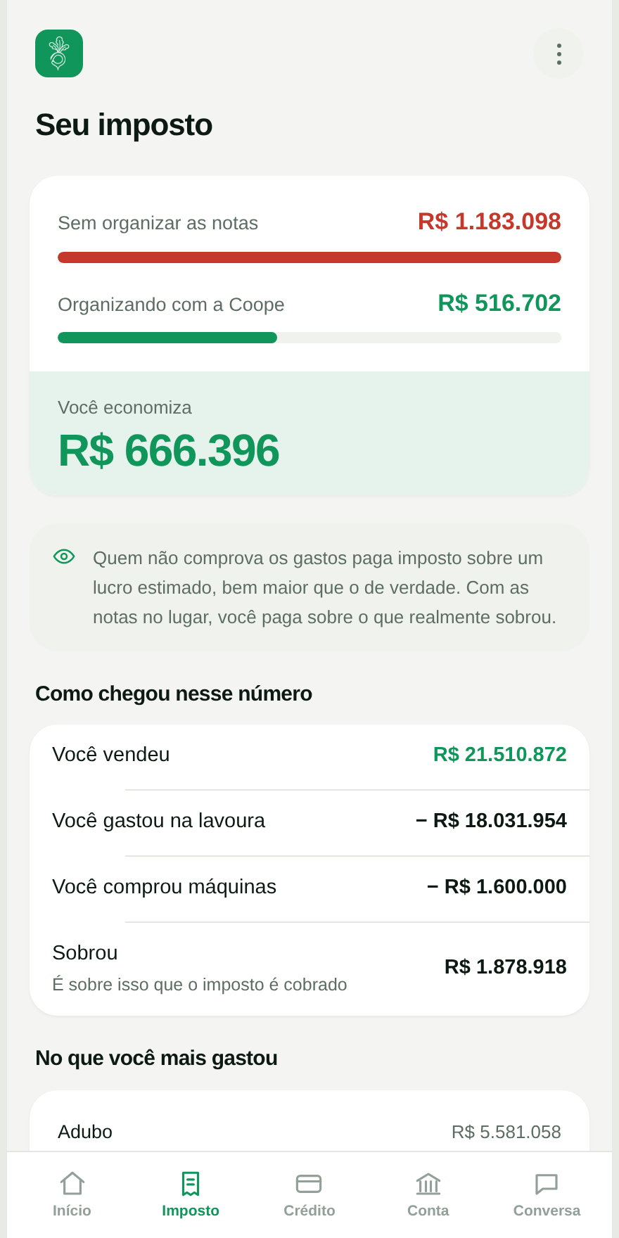 Imposto em tempo real