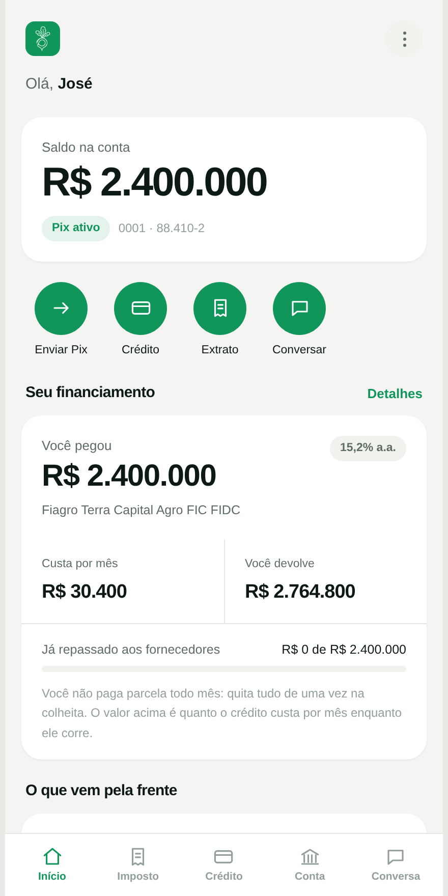 Saldo e projeção